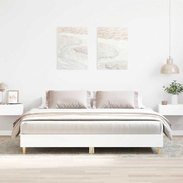 vidaXL Bed Frame without Mattress White 180x200cm Engineered Wood