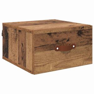 vidaXL Wall-mounted Bedside Cabinet Old Wood 35 x 35 x 20 cm
