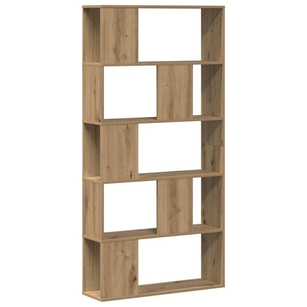vidaXL Bookcase 5-Tier Artisian Oak 80.5x23.5x162.5 cm Engineered Wood