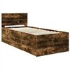 vidaXL Daybed Manual Smoked Oak and Black 90 x 200 cm Engineered Wood