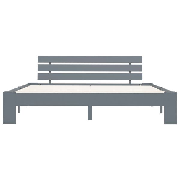 vidaXL Bed Frame without Mattress Grey Solid Pine Wood 180x200 cm Super King