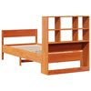 vidaXL Bookcase Bed without Mattress Wax Brown 100x200cm Solid Wood Pine