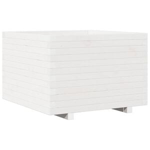 vidaXL Garden Planter White 70x70x49,5 cm Solid Wood Pine