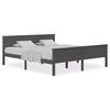 vidaXL Bed Frame without Mattress Grey Solid Wood Pine 180x200 cm Super King