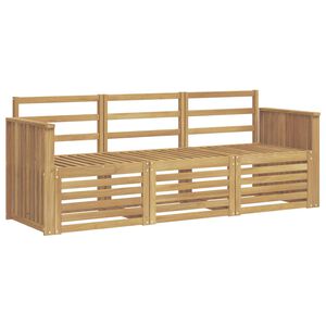 vidaXL Outdoor Sofa Set 3 pcs White Solid Acacia Wood