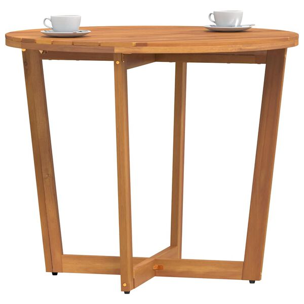 vidaXL Garden Dining Table Round Ø90x75 cm Solid Wood Acacia