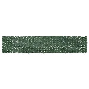 vidaXL Balcony Screen with Dark Green Leaves 400x75 cm