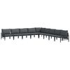 vidaXL Garden Sofa Set 9 pcs Black Steel
