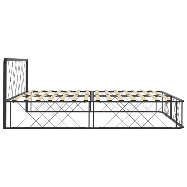 vidaXL Bed Frame without Mattress Black Metal 140x200 cm