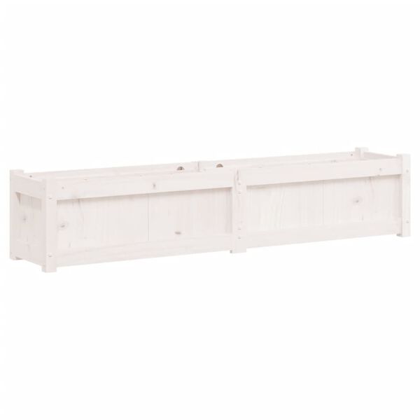 vidaXL Garden Planter White 150x31x31 cm Solid Wood Pine