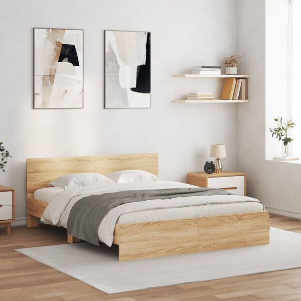 vidaXL Bed Frame without Mattress Sonoma Oak 140x200 cm