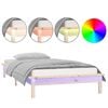 vidaXL LED Bed Frame without Mattress 75x190 cm Small Single Small Single Solid Wood