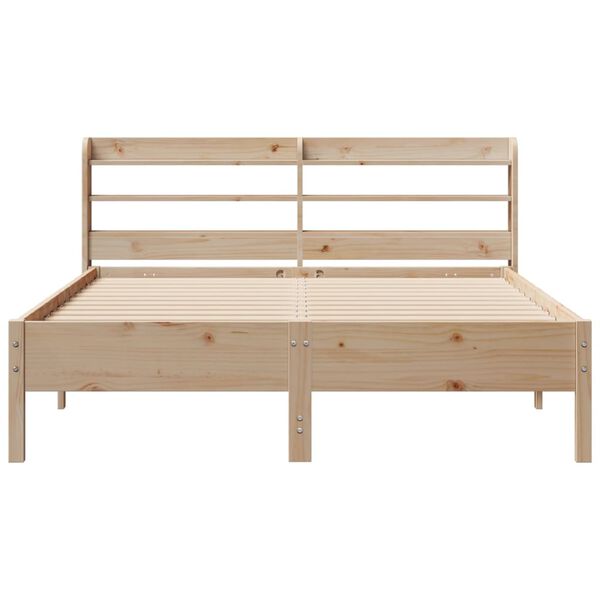 vidaXL Bed Frame without Mattress 150x200 cm King Size Solid Wood Pine