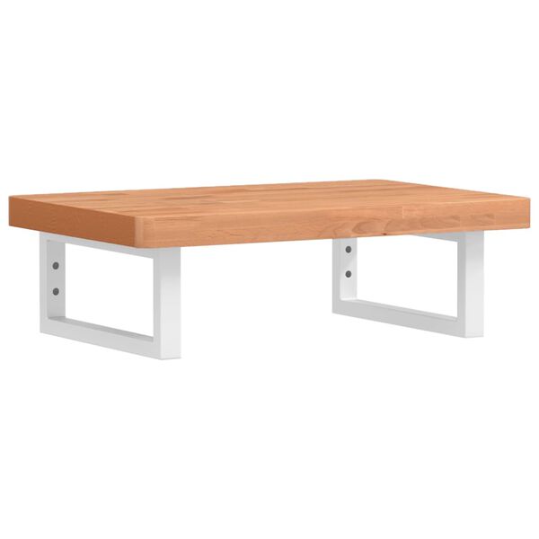 vidaXL Basin Shelf Wall Mounted Steel and Solid Wood Beech