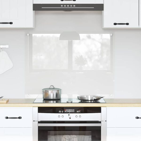vidaXL Kitchen Backsplash Transparent 80 x 60 cm Tempered Glass