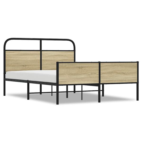 vidaXL Bed Frame without Mattress 140x200 cm Sonoma Oak Engineered Wood