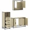 vidaXL 3 Piece Bathroom Furniture Set Sonoma Oak Engineered Wood