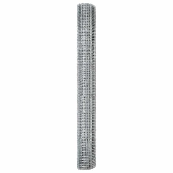 vidaXL Welded Wire Fence Silver 1 x 50 m