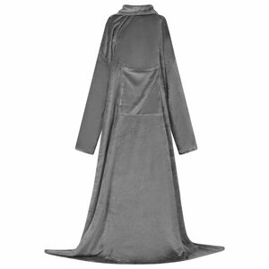 vidaXL Blanket Hoodie Dark Grey F Flannel