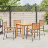 vidaXL Garden Dining Set 5 pcs Grey Poly rattan