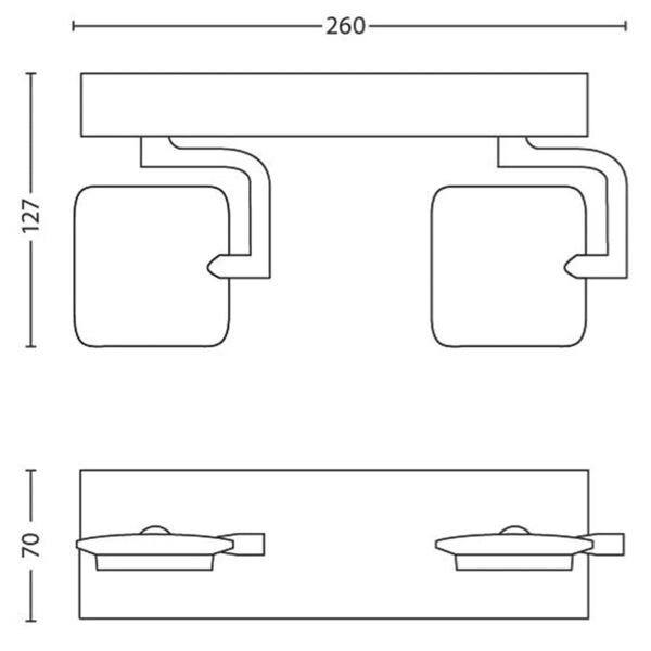 Philips myLiving Spotlight Millennium 2x4.5 W Grey 531924816