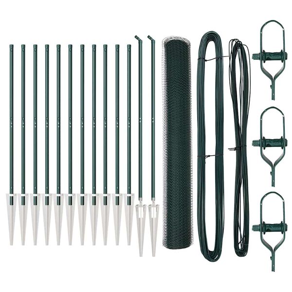 vidaXL Fence Post Green 25 x 1.2 m (25 mm mesh) Steel