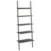 vidaXL 5-Tier Leaning Shelf Black 64x34x185.5 cm