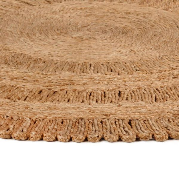 vidaXL Area Rug Hand-braided Jute 180 cm Round