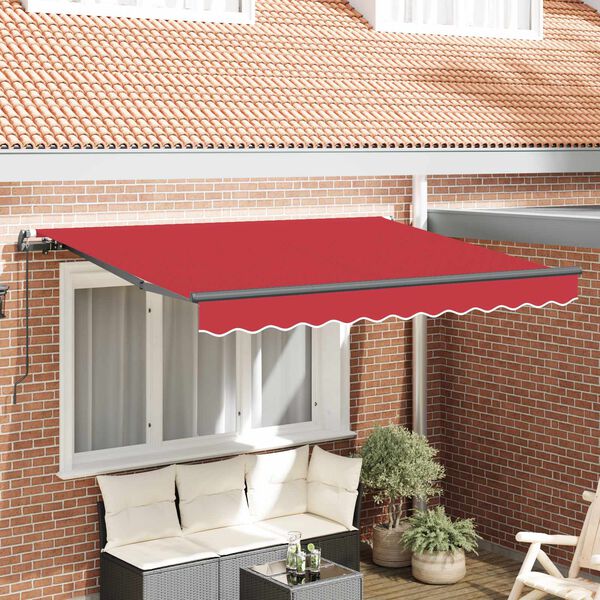 vidaXL Retractable Awning Manual Red 350 x 200 cm Fabric