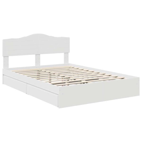 vidaXL Storage Bed with Headboard White 140 x 200 cm Engineered Wood