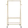 vidaXL Clothes Rack with Shelves and Wheels 96x45.5x155.5 cm Bamboo