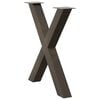 vidaXL Dining Table Legs X-Shaped 3 pcs Natural Steel 80x(72-73) cm Steel