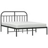 vidaXL Metal Bed Frame without Mattress with Headboard Black 140x200cm