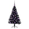 vidaXL Artificial Pre-lit Christmas Tree Black 120 cm PVC