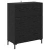 vidaXL Highboard with Drawer 2 pcs Black Oak Engineered Wood