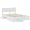 vidaXL Bed Frame with Headboard White 140 x 200 cm Engineered Wood
