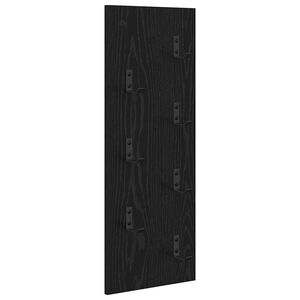 vidaXL Wall-Mounted Coat Rack Wall-mounted Black Oak 30 x 1.5 x 80 cm