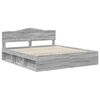 vidaXL Bed Frame Grey Sonoma 200 x 200 cm Solid Pine Wood
