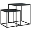vidaXL Coffee Table Set | Set of 2 | Black | Engineered wood, Iron | 2 pcs