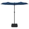 vidaXL Double-Head Garden Parasol with LEDs Azure Blue 316x145 cm