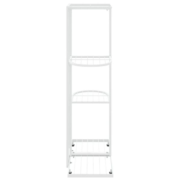 vidaXL 4-Floor Flower Stand 43x22x76 cm White Metal
