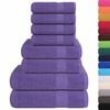 vidaXL 8 Piece Towel Set "FROGN" Purple 100% Cotton