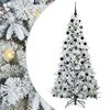vidaXL Artificial Hinged Christmas Tree Green 210 cm PE and PVC