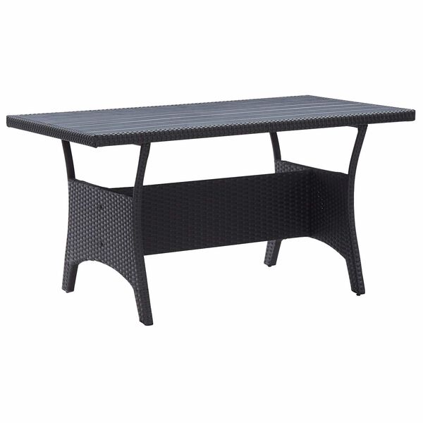 vidaXL Outdoor Furniture Sets Black Poly Rattan