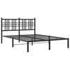 vidaXL Metal Bed Frame without Mattress with Headboard Black 140x200cm