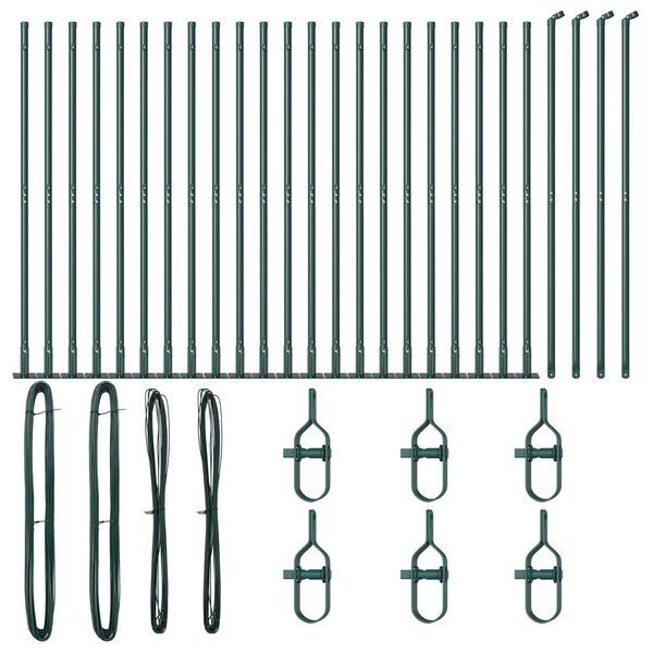 vidaXL Fence Post Other 26 pcs Grey 3.2 x 3.2 x 78.5 cm Steel