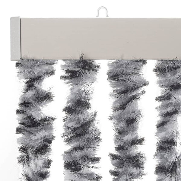 vidaXL Fly Curtain Grey and Black and White 90x220 cm Chenille