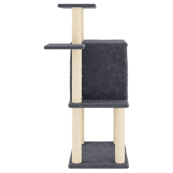 vidaXL Cat Tree with Sisal Scratching Posts Dark Grey 97 cm