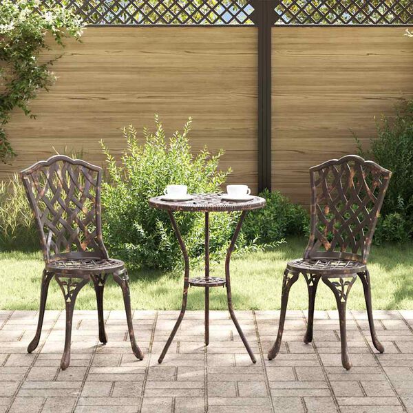 vidaXL Garden Chair 2 pcs Bronze 55 x 56.5 x 91cm Aluminium