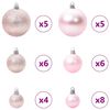vidaXL Christmas Bauble Set with 150 LEDs 61 pcs Pink Plastic